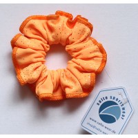 Haargummi / Hairscrunchies orange Lycra mit Glitzerpünktchen